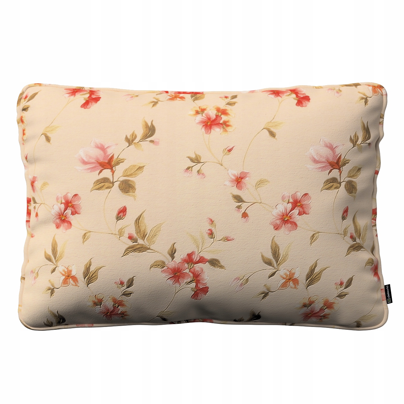 Povlak na polštář 60x40 s květinami na krémovém pozadí