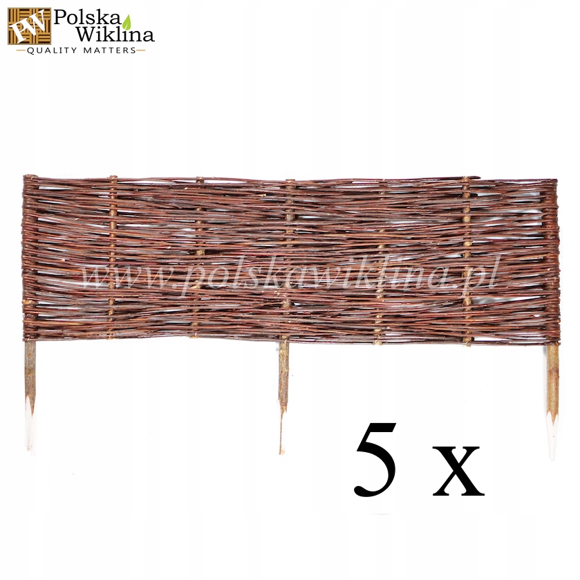 

Płotek wiklinowy obrzeże 100x30 palisada 5 Sztuk