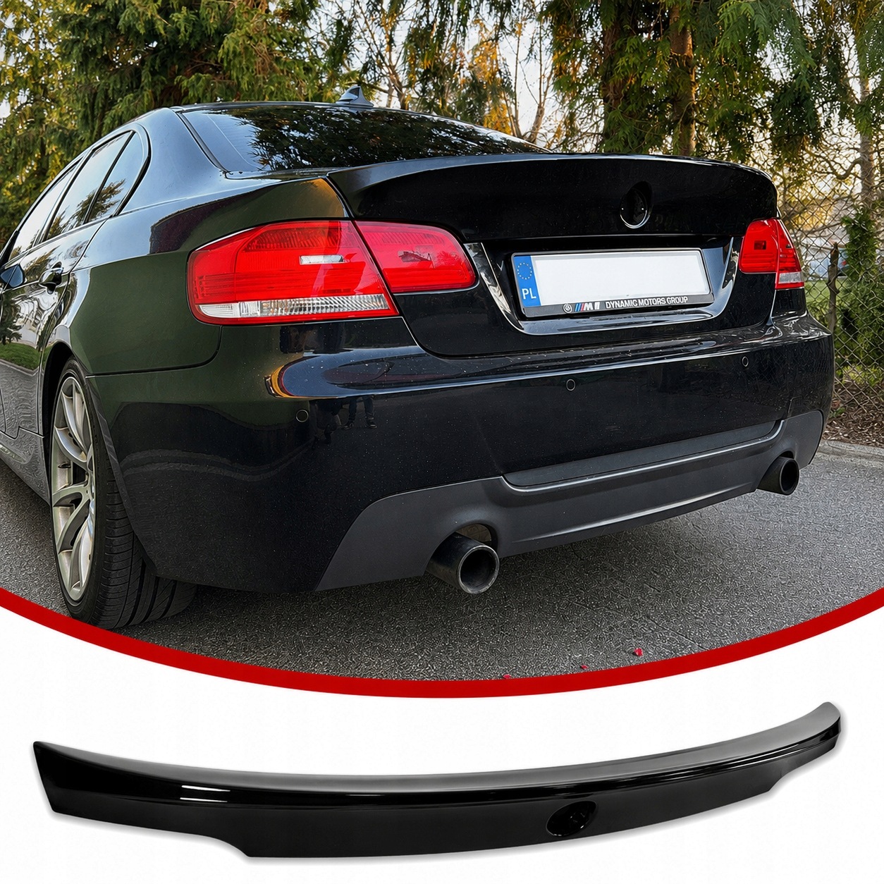 Spoiler Zadní Krytka Bmw E92 Csl Look Krytka Klapky Černá Lesklá