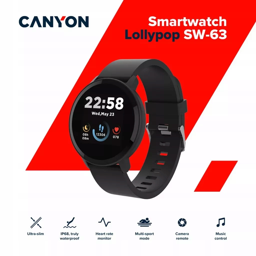 CANYON Smartwatch Lollypop SW-63 Czarny — 14
