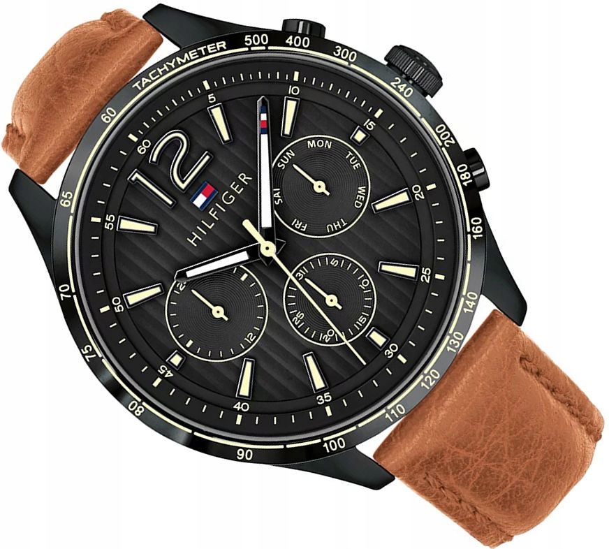 Módní Pánské Hodinky Tommy Hilfiger 1791470 Gavin Na Koženém Řemínku Krabička