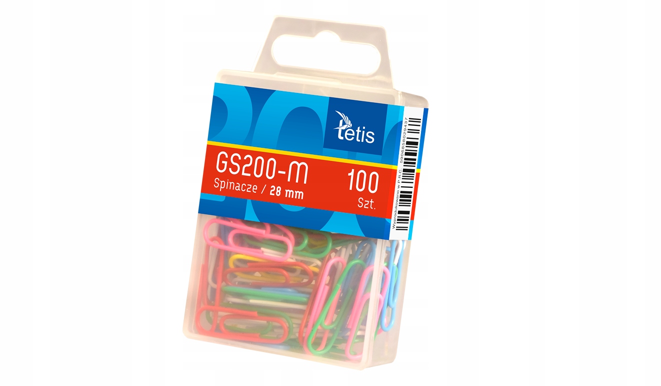 

Spinacze biurowe Tetis 100 szt kolorowe
