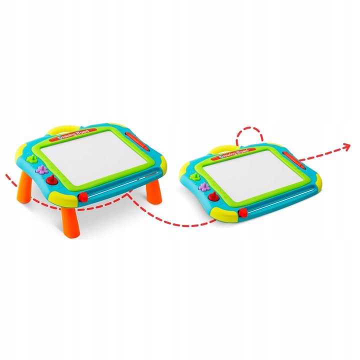 EDUKACYJNY KREATYWNY ZNIKOPIS TABLICA STOLIK 2W1 ZESTAW DO RYSOWANIA Szerokość produktu 38 cm