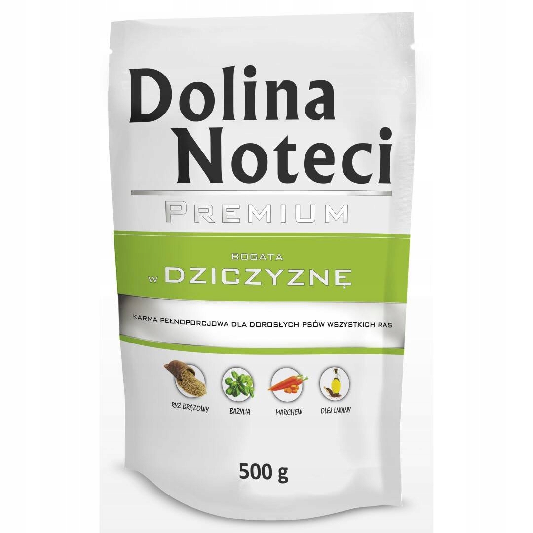 DOLINA NOTECI DZICZYZNA MOKRA KARMA PSA 500g