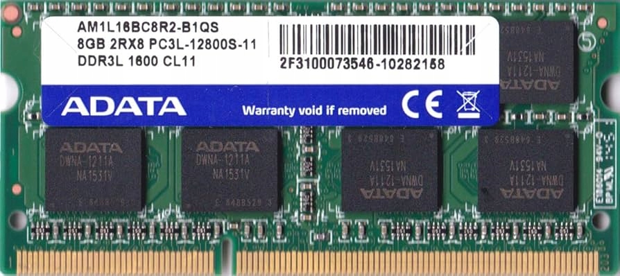 Pamięć Ram Adata 8GB DDR3 Sodimm PC3L 12800S 1600MHz AM1L16BC8R2-B1QS 8GB
