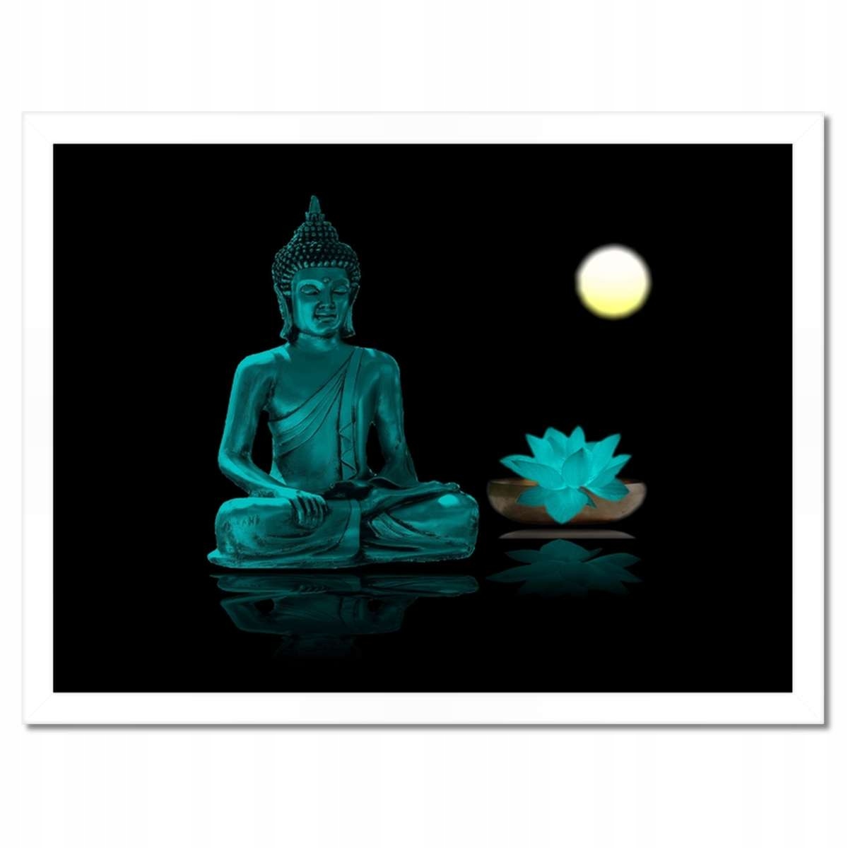 Plakáty v rámu 40x30 Tyrkysová Buddha Květina