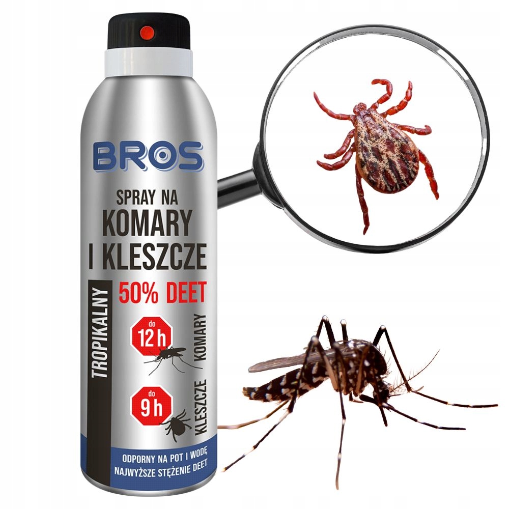 Bros Spray na Komary i Kleszcze 50% Deet Tropikalny 180ml