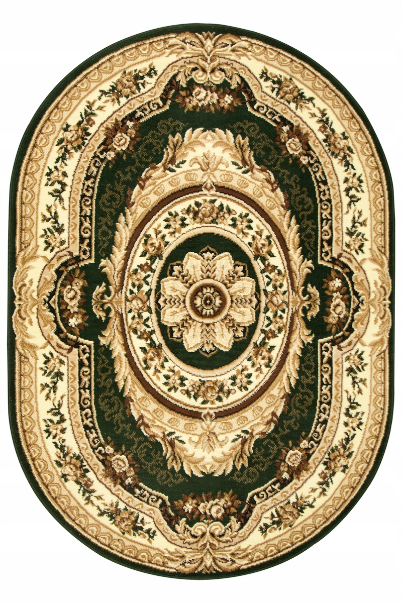 

180x250 cm Owalny Dywan Ciemna Butelkowa Zieleń