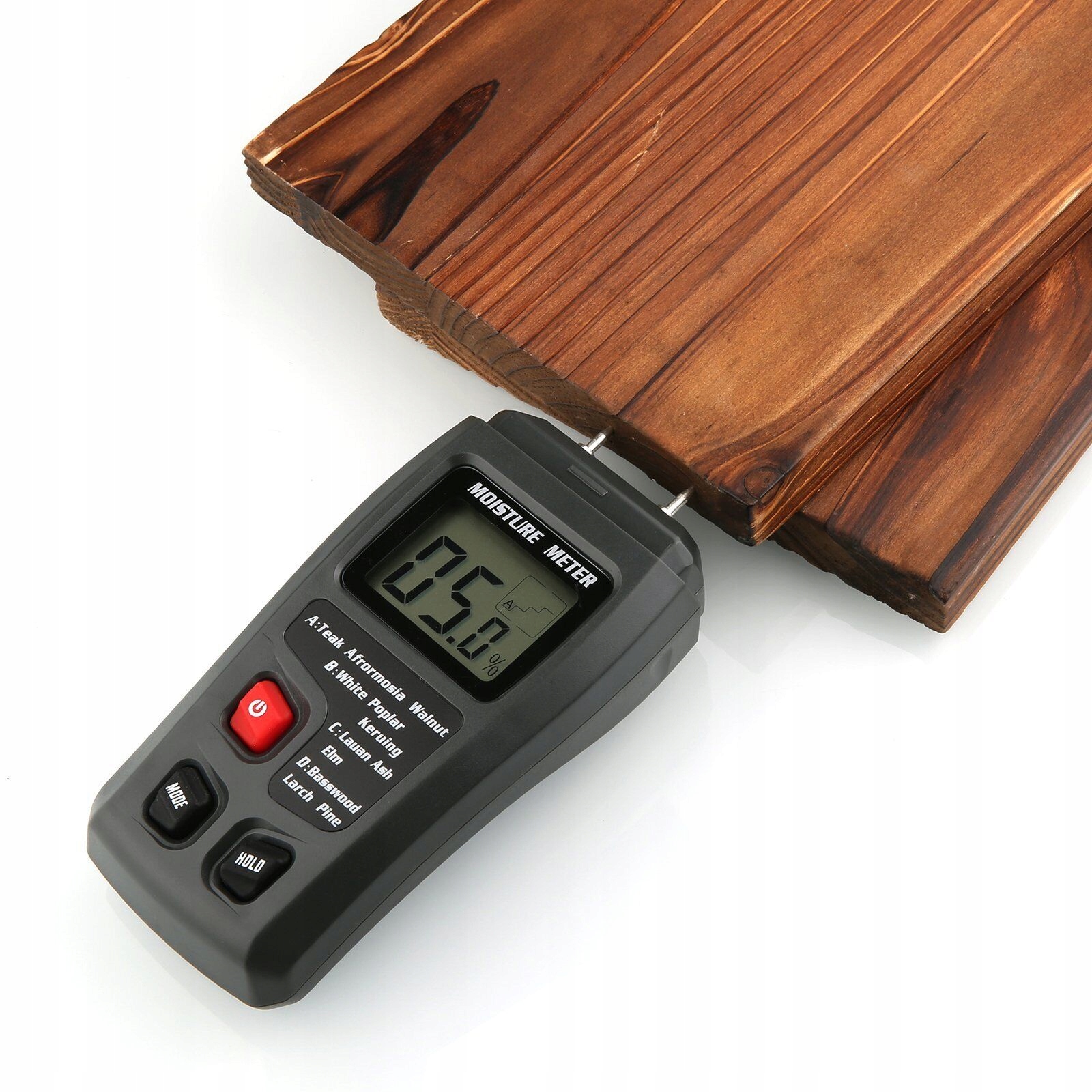 DETEKTOR WILGOCI W DREWNIE, MIERNIK WILGOTNOŚCI Z BATERIĄ 9 V, DO DREWNA Rodzaj inwazyjny