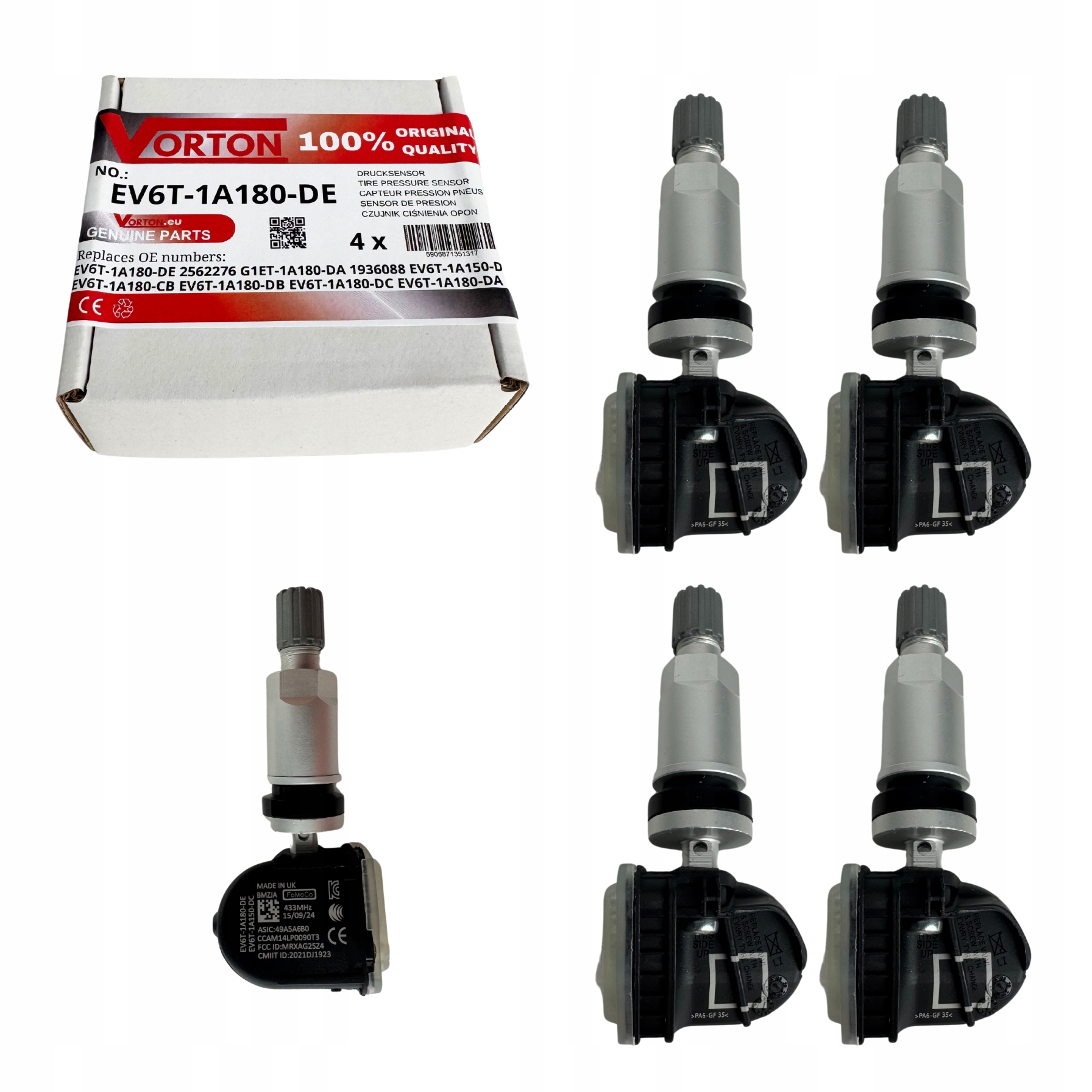 4X Senzor Tpms Snímač Tlaku V Pneumatikách Ford Focus Mk3 St Rs Ecosport