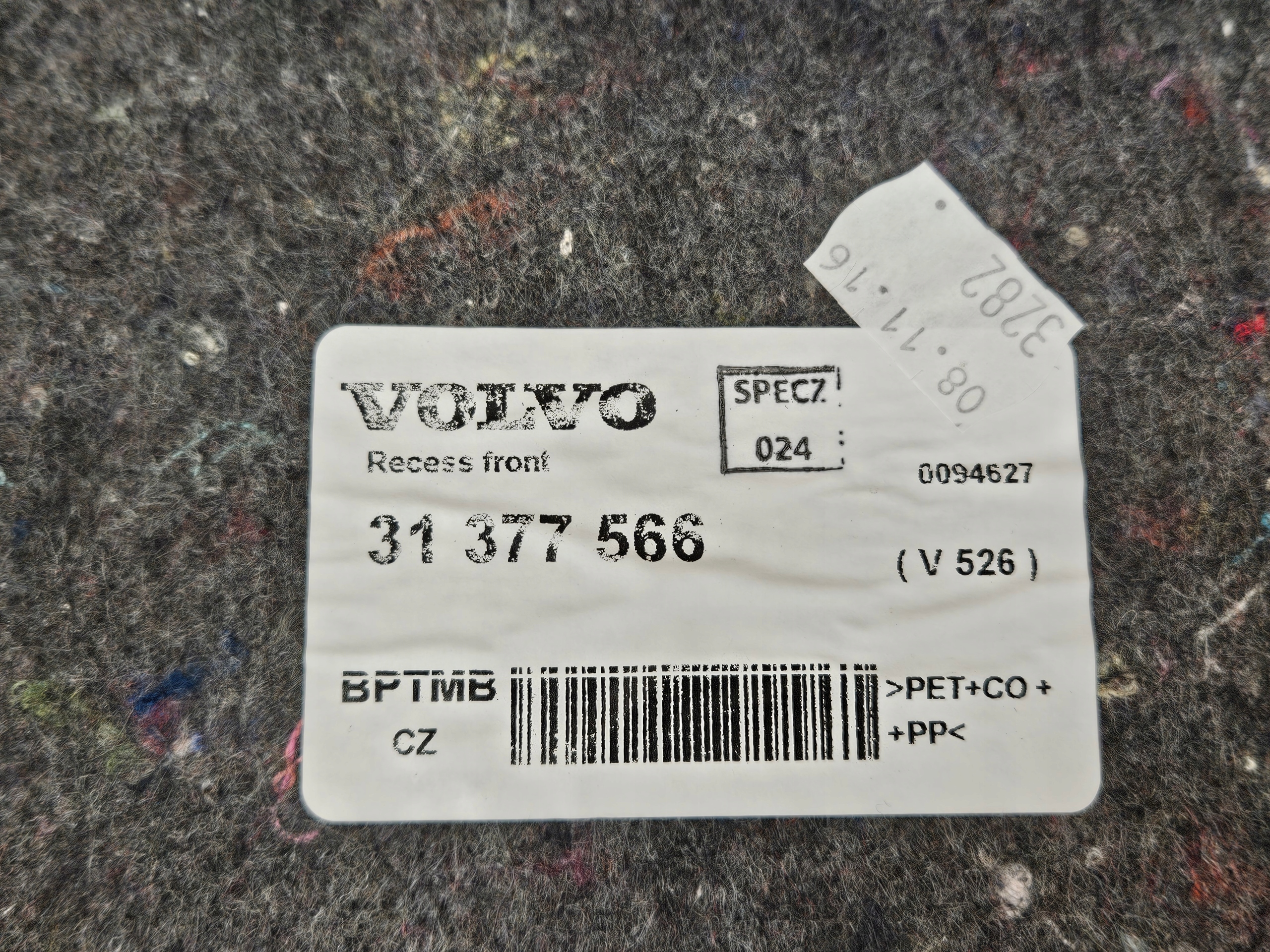 mats boot rear part VOLVO XC90 II 2015
