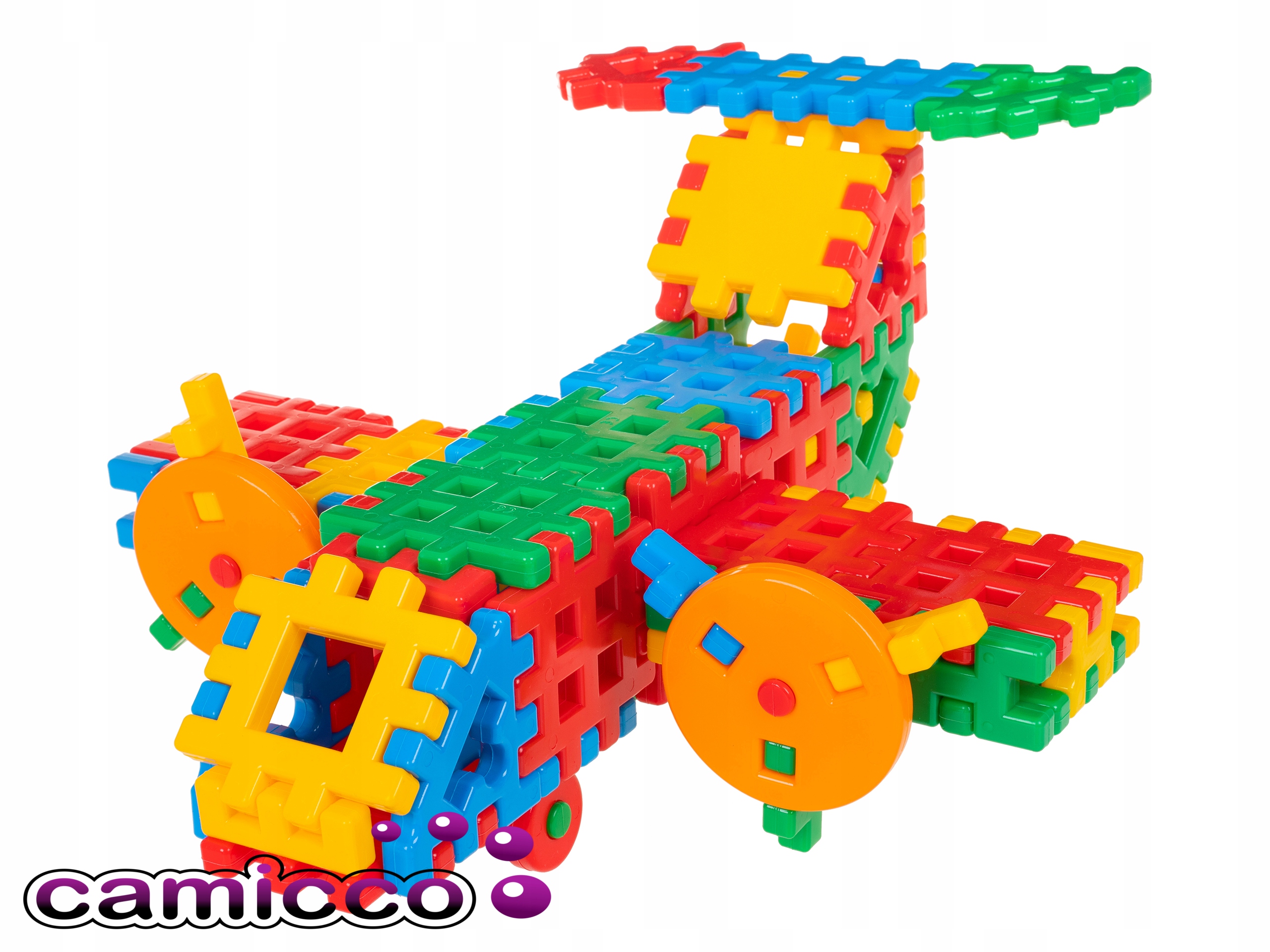 Klocki wafle SAMOLOT / OBROTOWY MŁYN 62 el + instr Płeć Chłopcy Dziewczynki