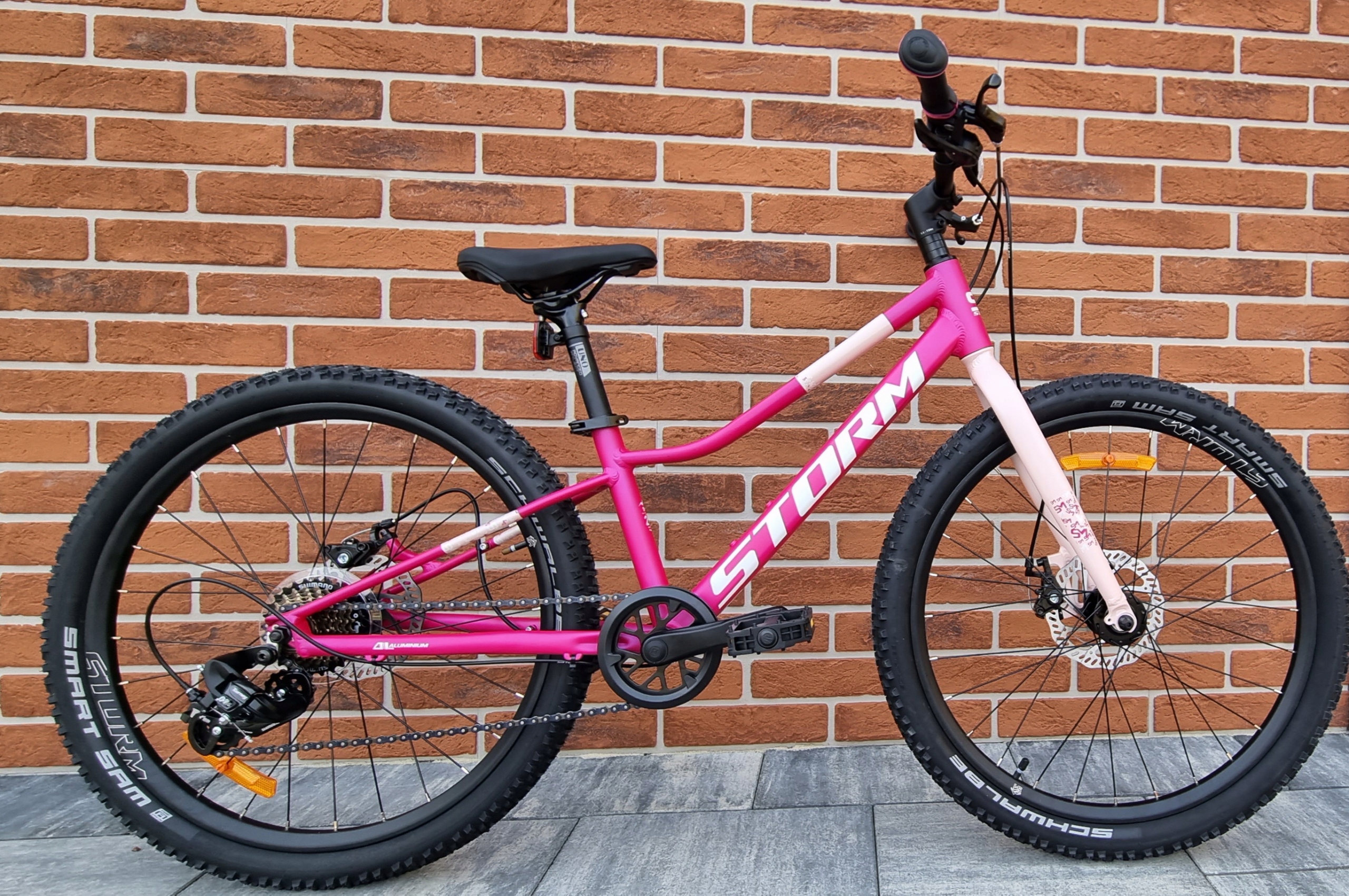 Rower Młodzieżowy Storm Bella 2D rama 11 24 cale 1x7 ciemny róż