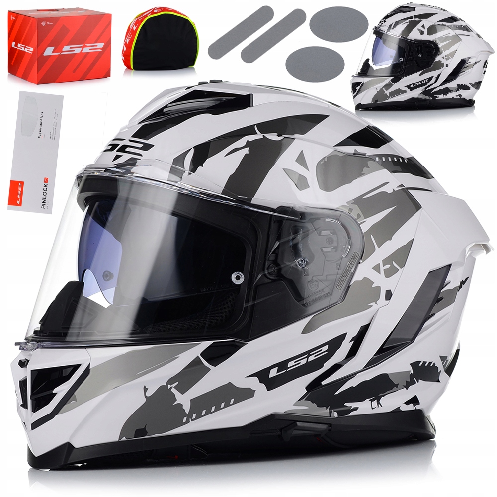Motocyklová Prilba LS2 FF818 Storm III Kaos White Grey Pinlock Blenda