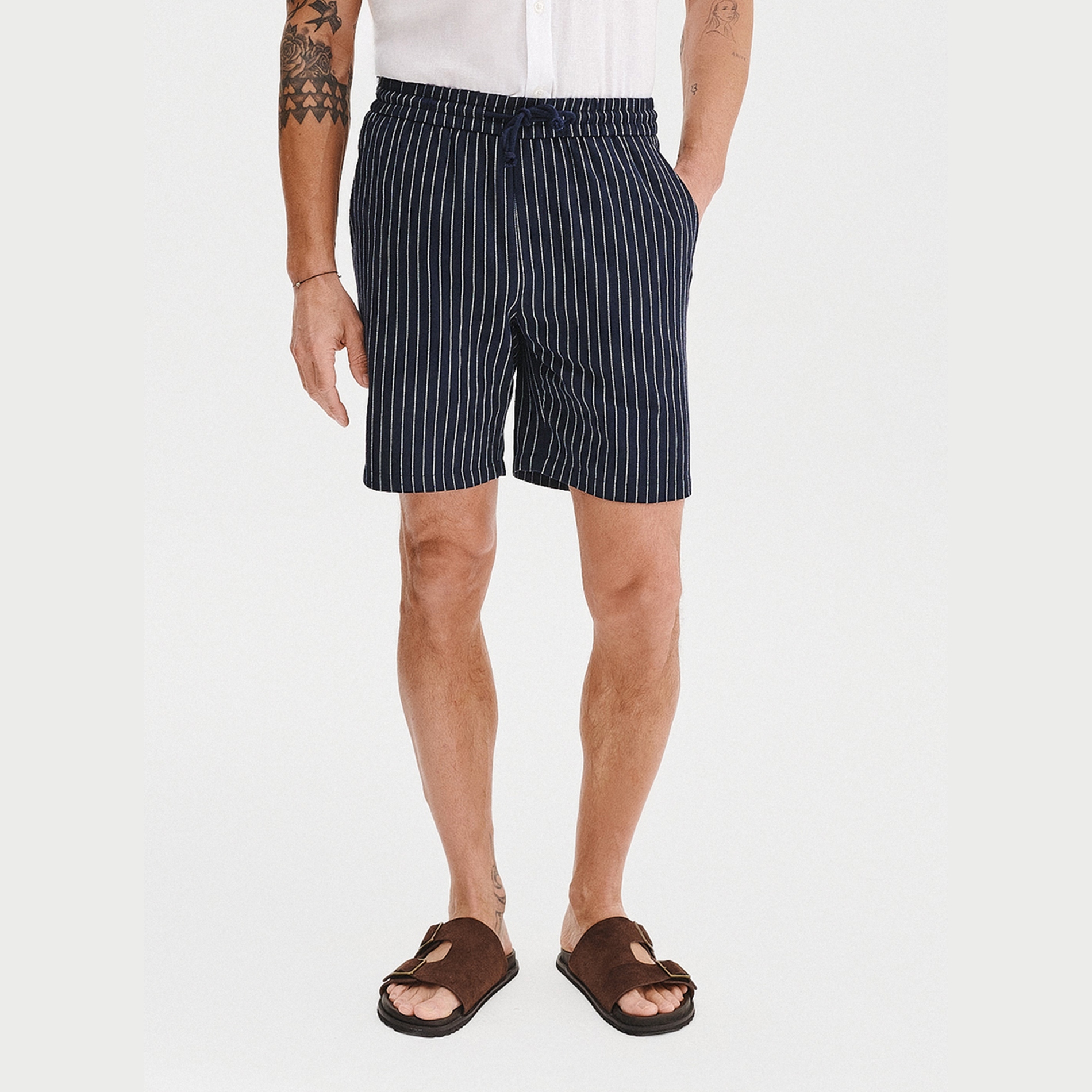 Tmavě modré pánské šortky s žebrováním Pako Lorente, velikost vel