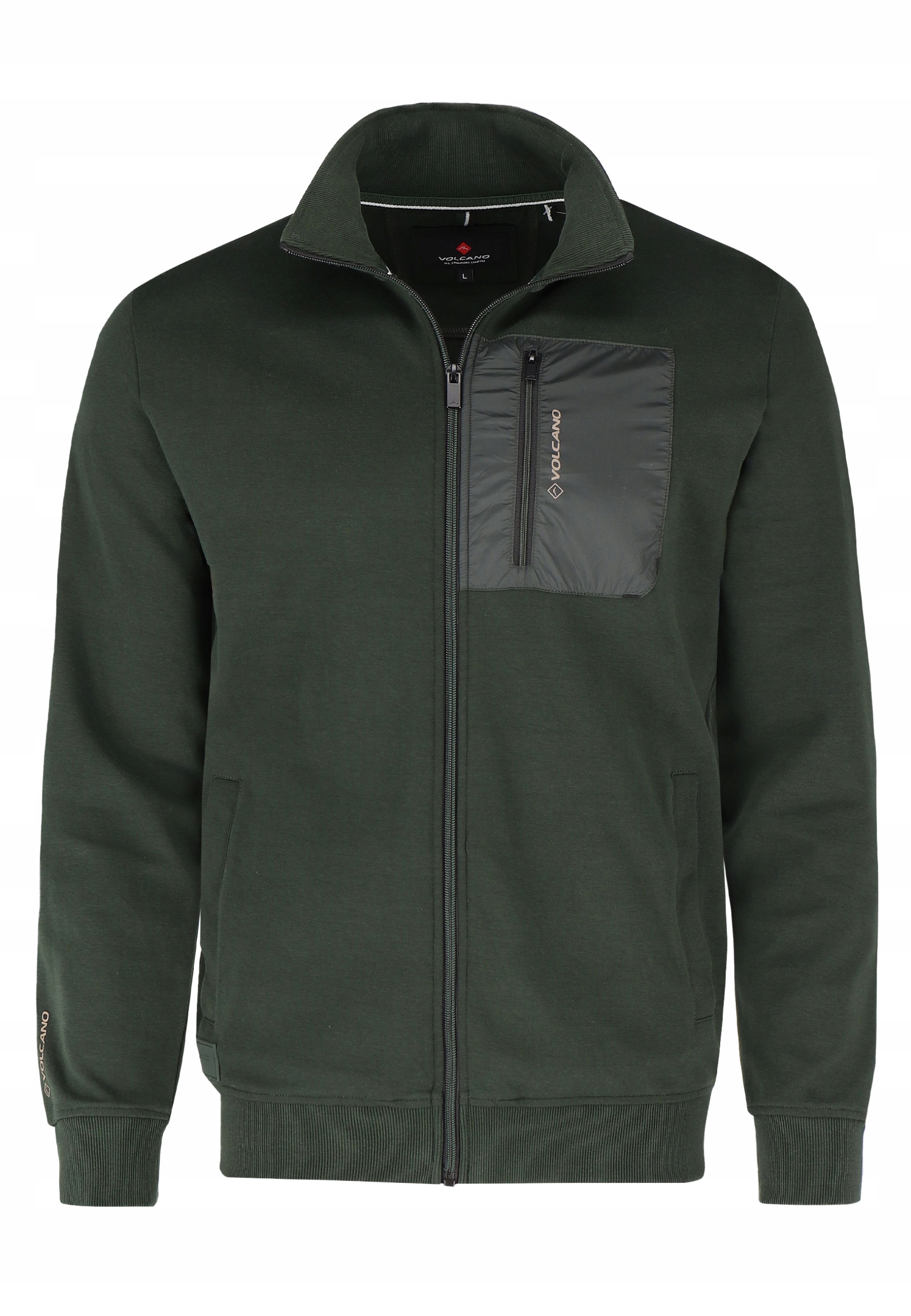 Pánská bavlněná rozepínací mikina zelená Volcano B-hunt 3XL