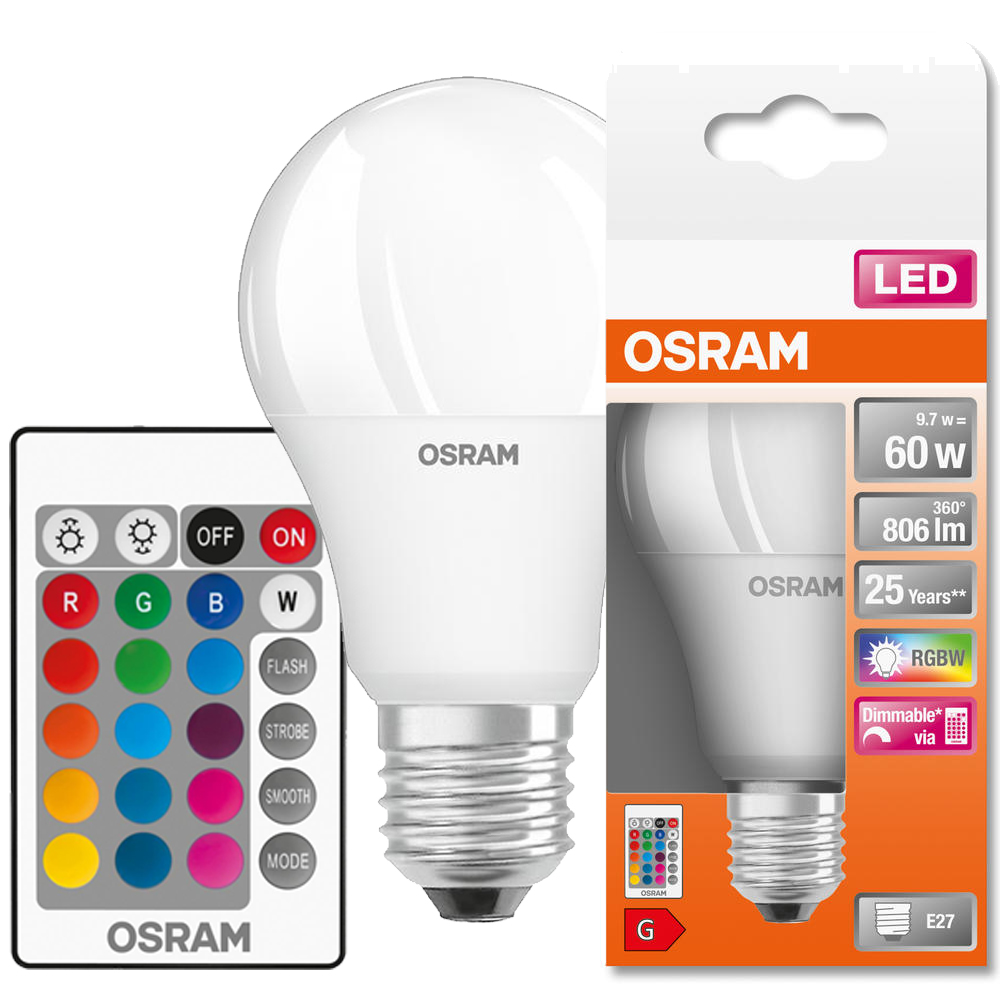

Żarówka Led E27 9,7W 806lm Rgb+white Osram pilot