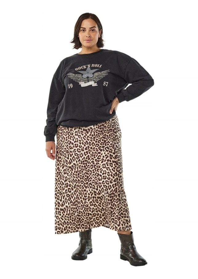 Zizzi Módní Šedá Mikina S Potiskem 176A 56