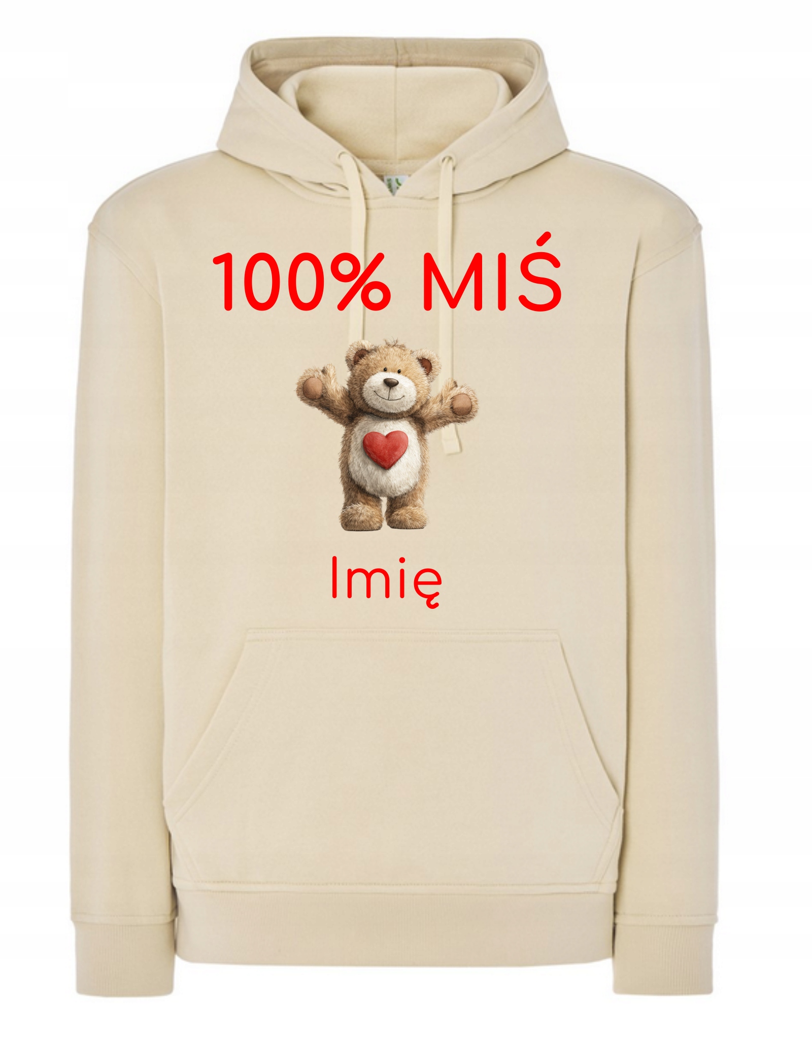 Mikina s kapucí Personalizovaná Valentýnská 100% Medvídek Jméno 4XL