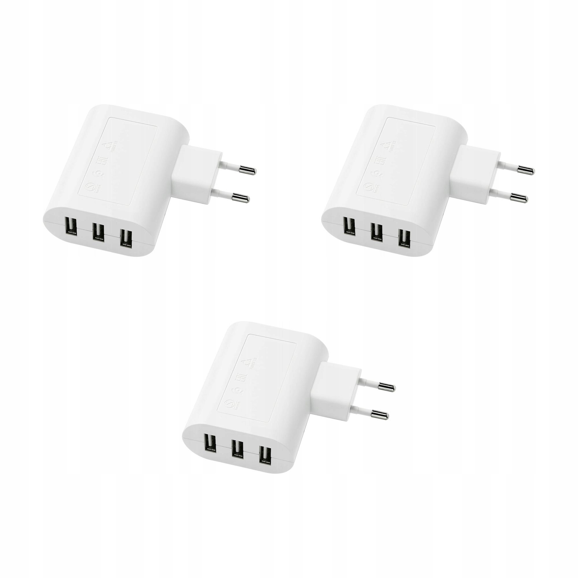 3 ks Usb nabíječka 3 porty 17W Smahagel Bílá rychlé nabíjení