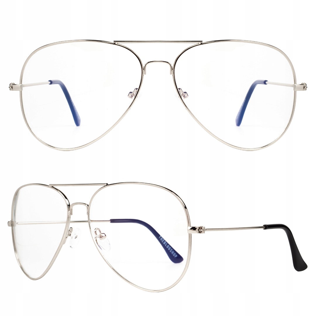 OKULARY ZERÓWKI PILOTKI SOCZEWKI Z ANTYREFLEKSEM