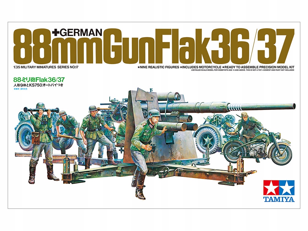 Německé protiletadlové dělo 88mm Flak 36/37 1:35 Tamiya 35017
