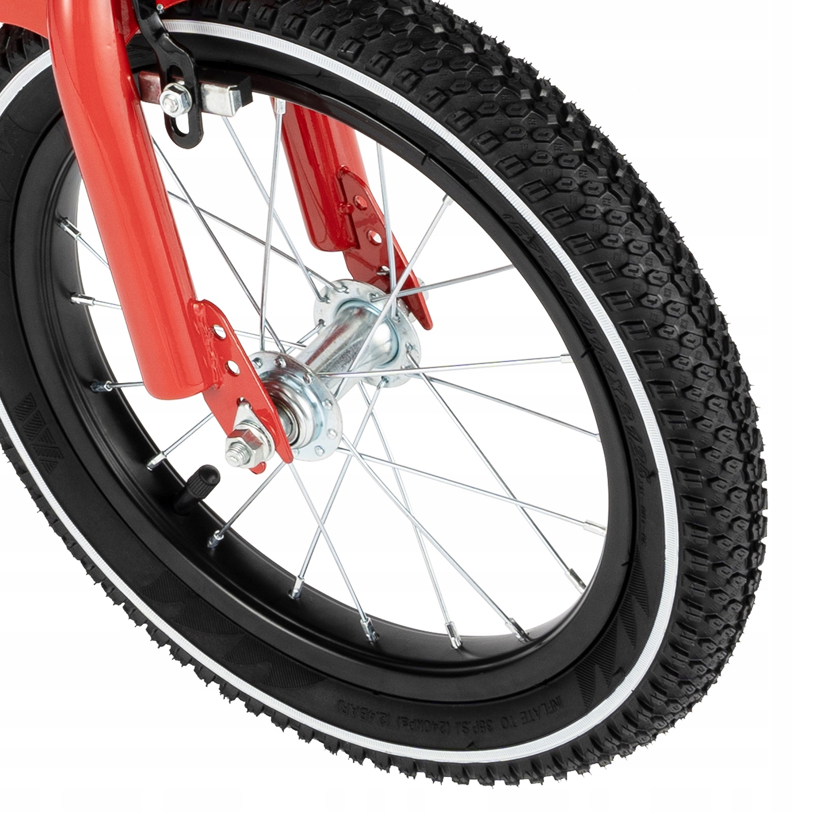 14-CALOWY ROWER DZIECIĘCY CZERWONY ROWER DZIECIĘCY Z KOŁAMI PODPOROWYMI Wiek dziecka 2 lata +