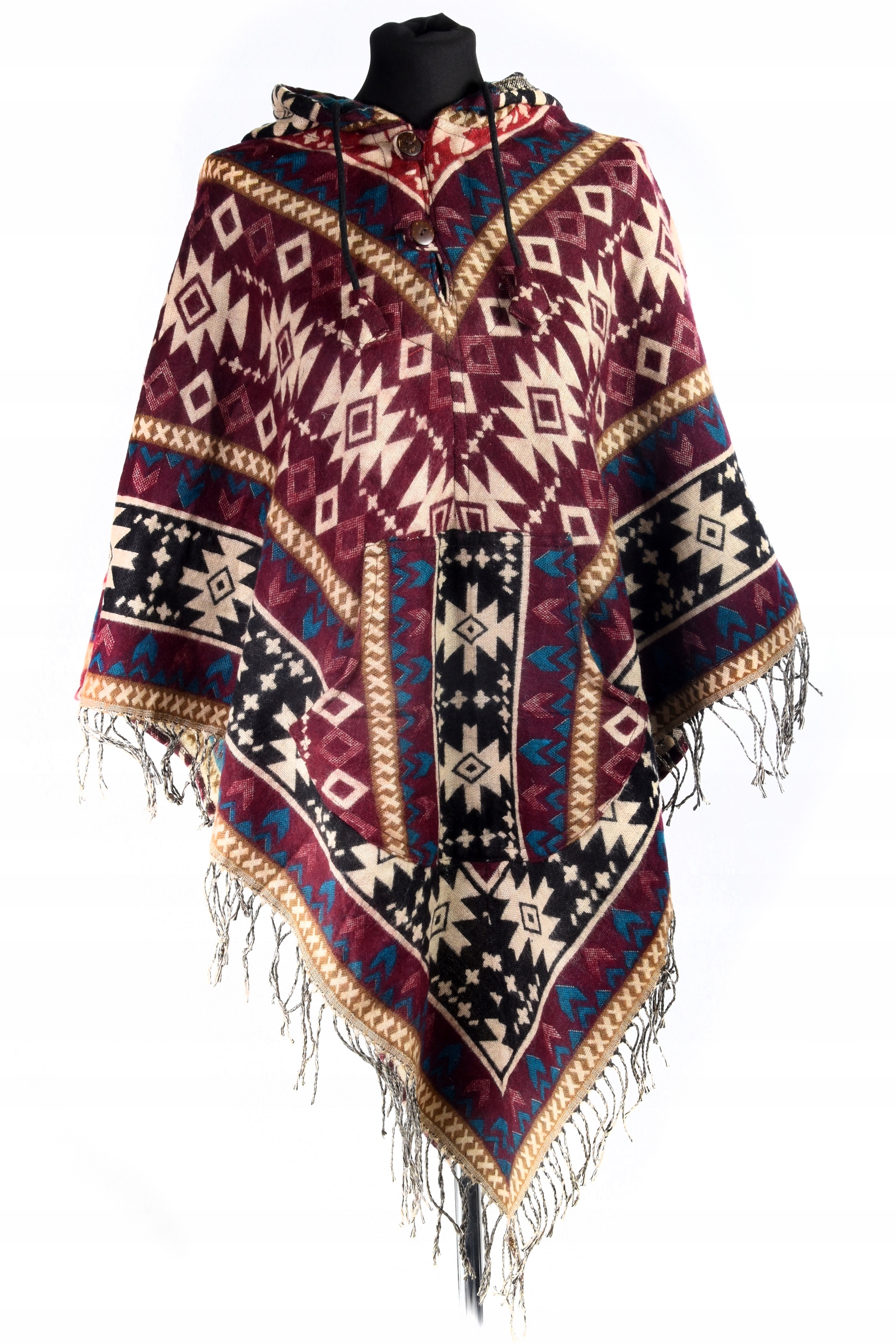 Nepálské trojúhelníkové Pončo Etno indiánské Pled