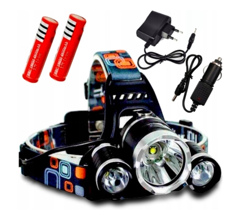 LATARKA CZOŁOWA 3 x LED T6 CREE CZOŁÓWKA AKU MOCNA