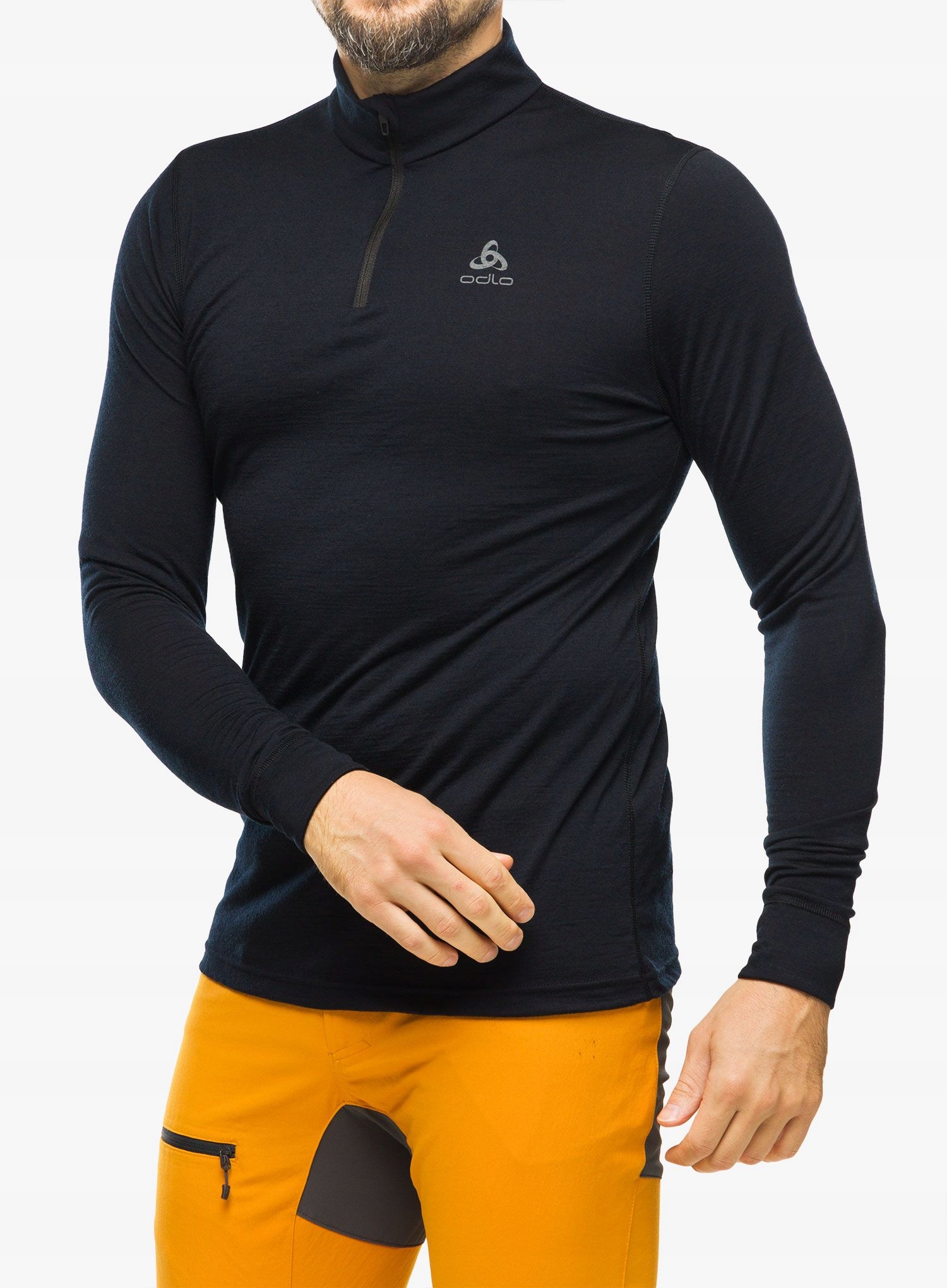 Bluza termiczna Odlo Merino 200 Bl Top Turtle Neck Ls Half Zip black L