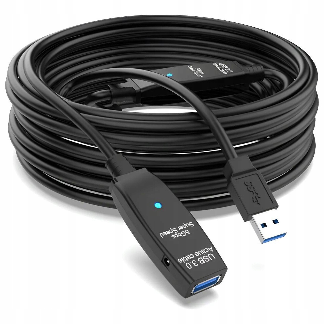 Usb prodlužovací kabel 3.0 20 m A-m/a-f s zesilovačem signálu pro video počítač