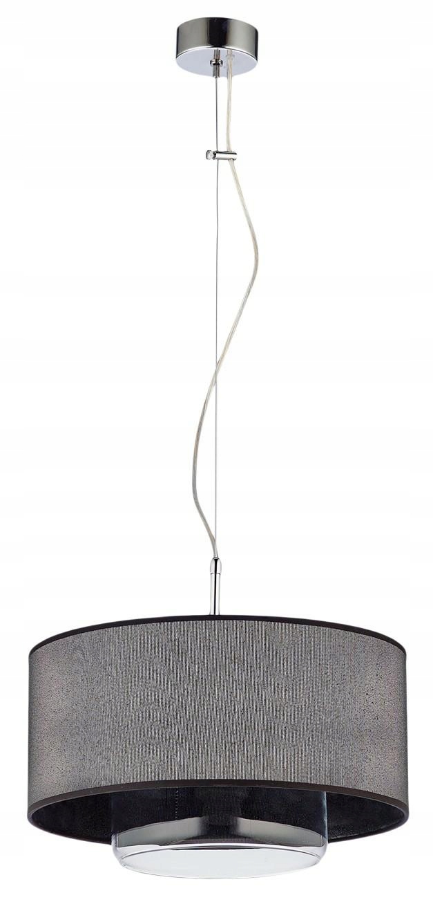 Závěsná lampa Aveo Černá Transparentní Stínidlo Skleněné 1xE27 35 cm x
