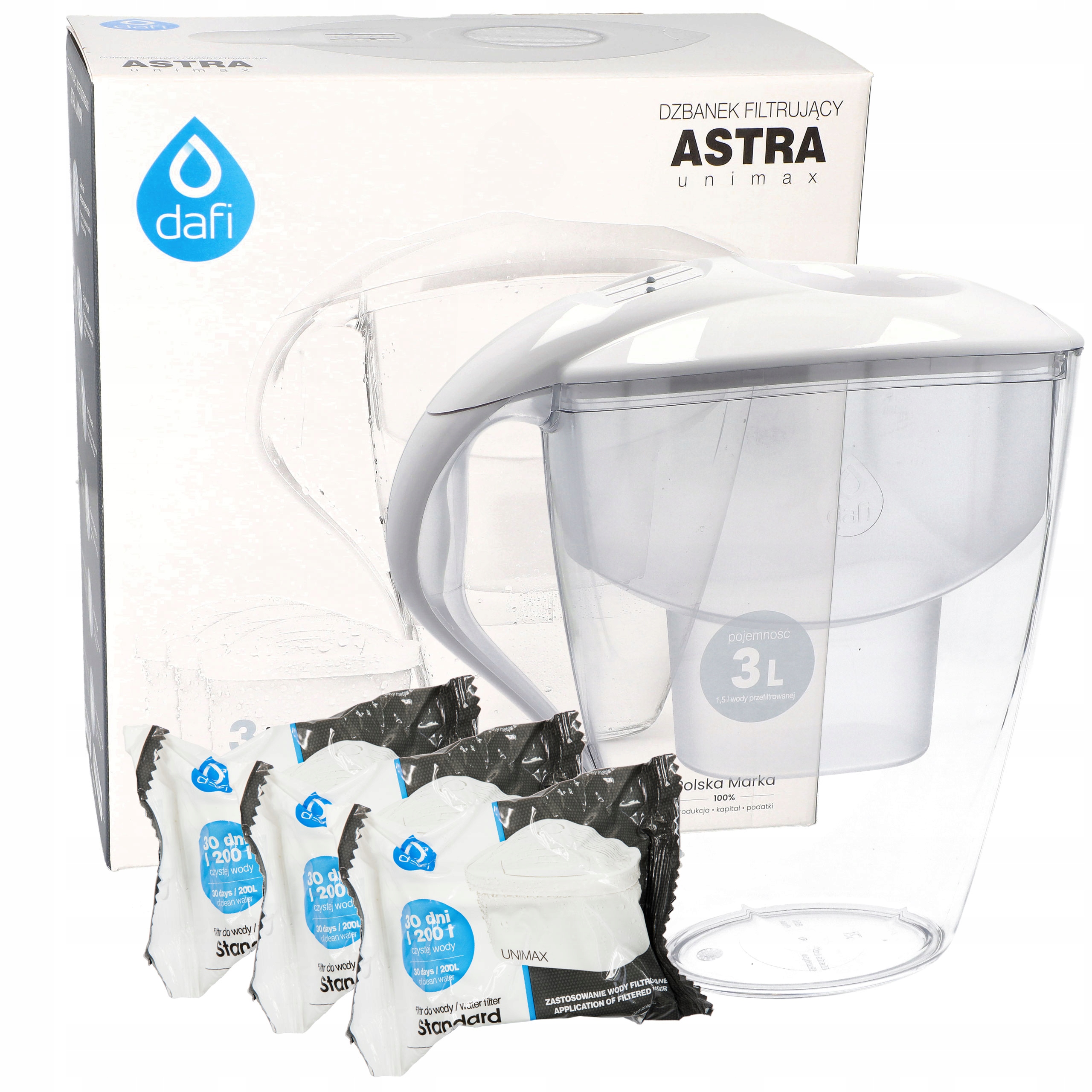 

Dzbanek filtrujący wodę Dafi Astra 3L 3x unimax