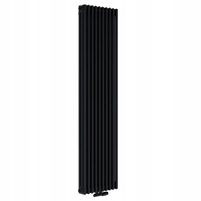 Grzejnik dekoracyjny pionowy Valx Velar 180 x 47 cm 1657 W czarny Zdc