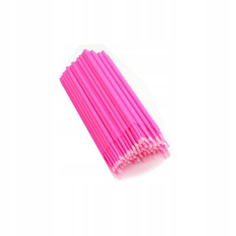 APLIKATORY BEZWŁÓKNINOWE DO RZĘS MICROBRUSH 100szt Prima Derma Kolor dominujący odcienie różu