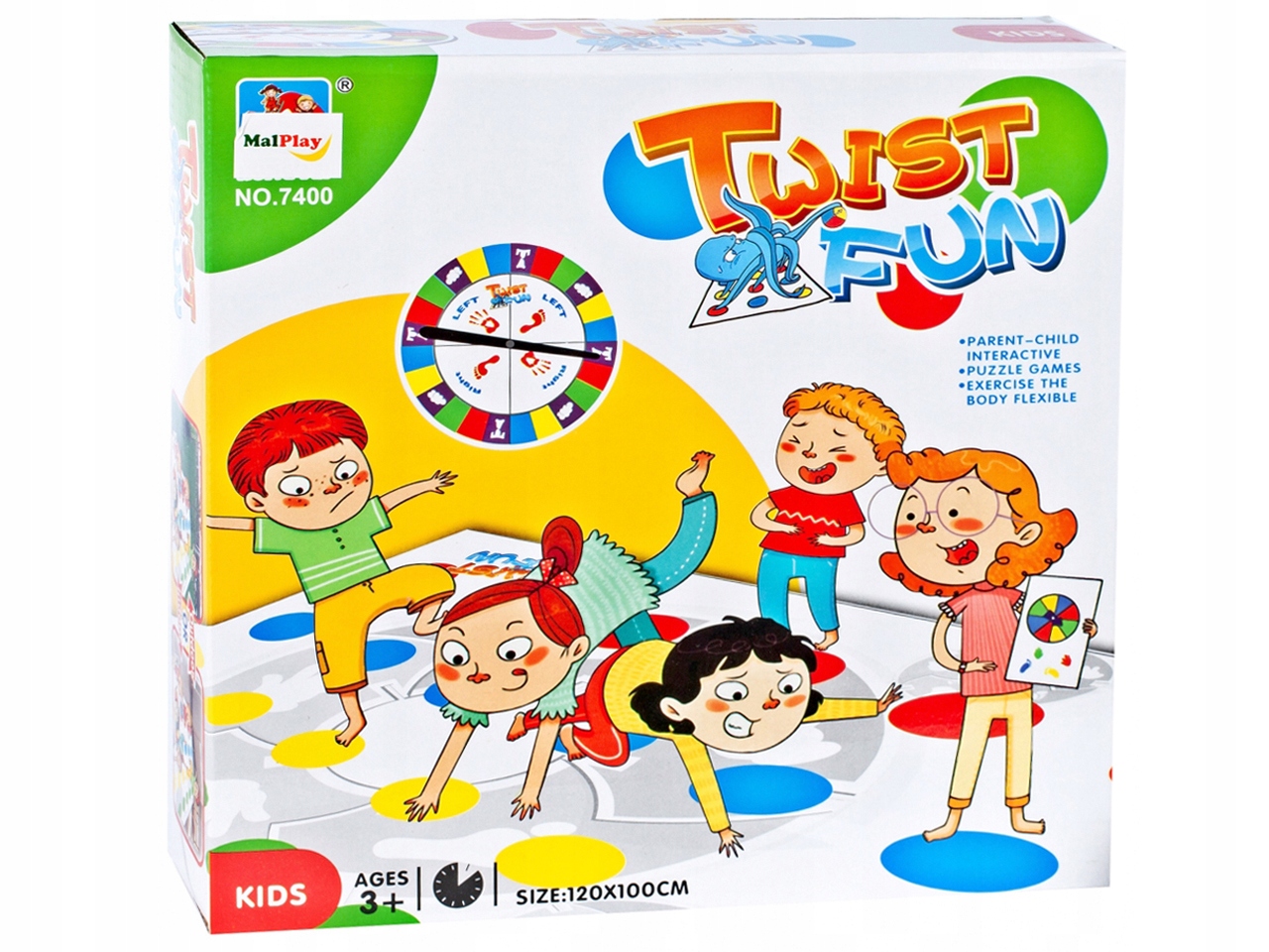 RODZINNA GRA ZRĘCZNOŚCIOWA TWIST Fun MATA + TARCZA DLA DZIECI Minimalna liczba graczy 2