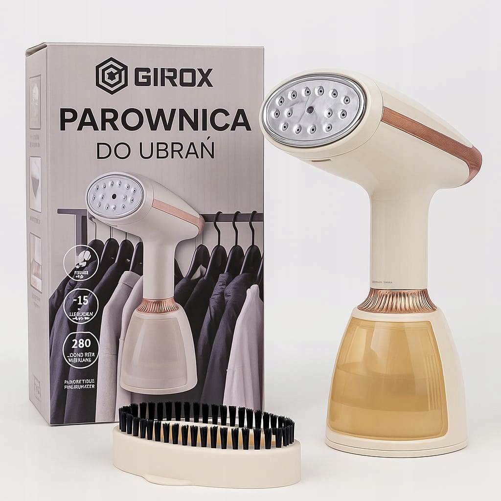 Żelazko Parowe 1500W Parownica Ręczna Do Ubrań Szczotka Szybkie Nagrzewanie