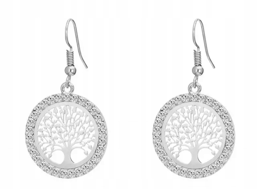 

Kolczyki Srebrne Wiszące Drzewo Życia Szczęścia