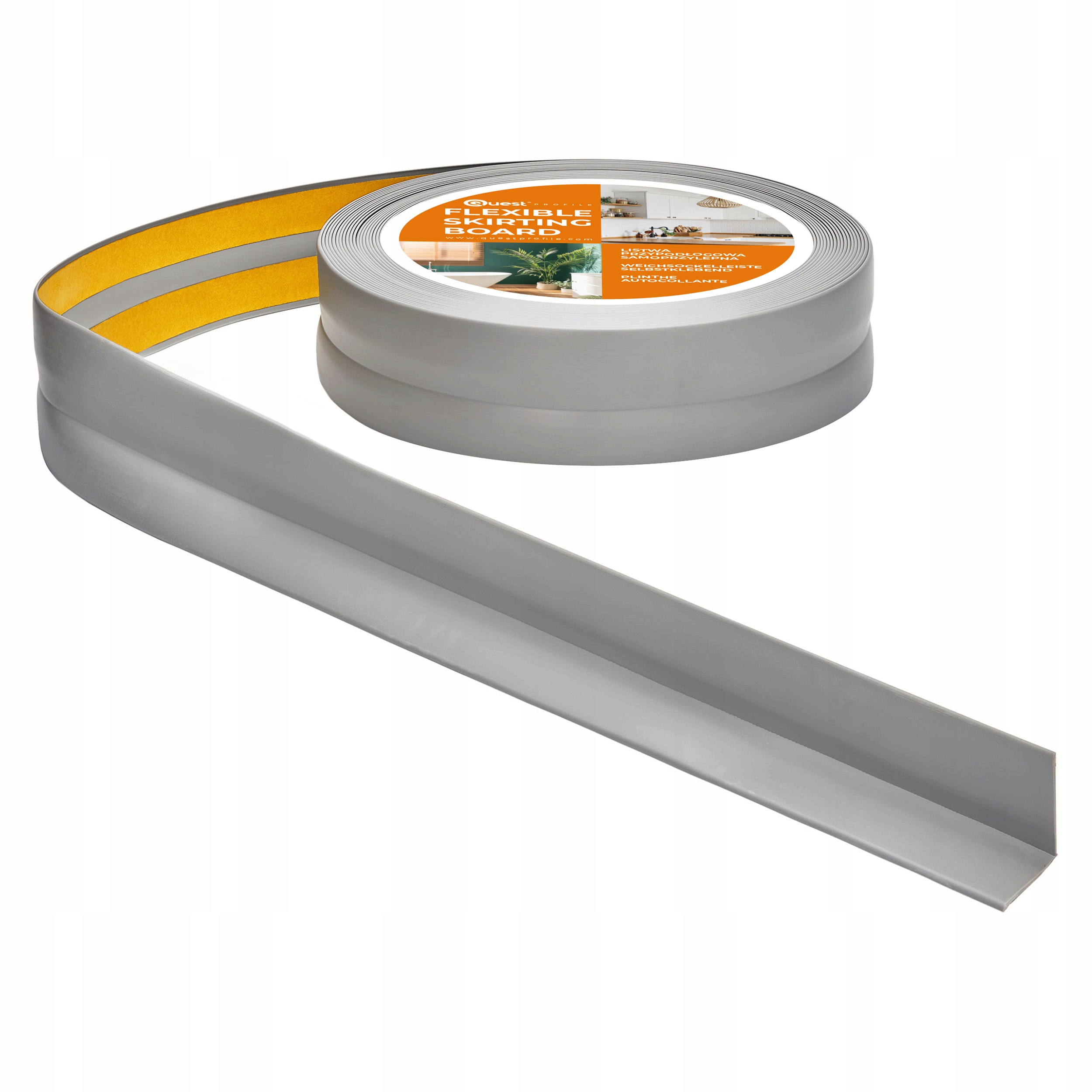 Dokončovací lišta – samolepicí šedá Pvc 18/18 25 m