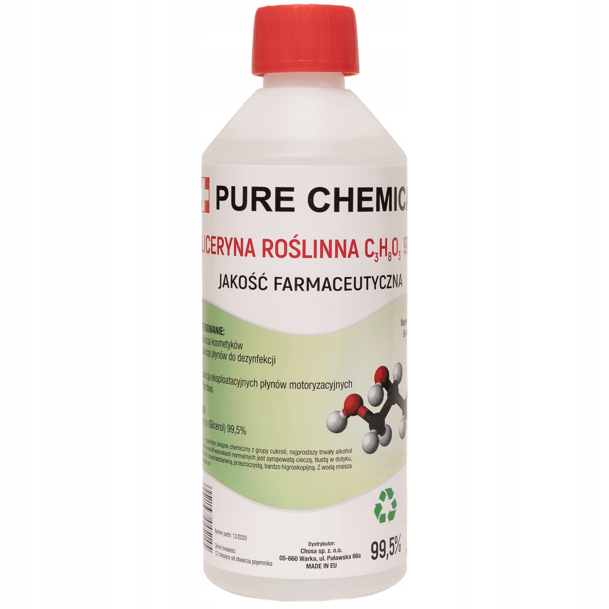 

Gliceryna roślinna Farmeceutyczna min.99,5% 500ml