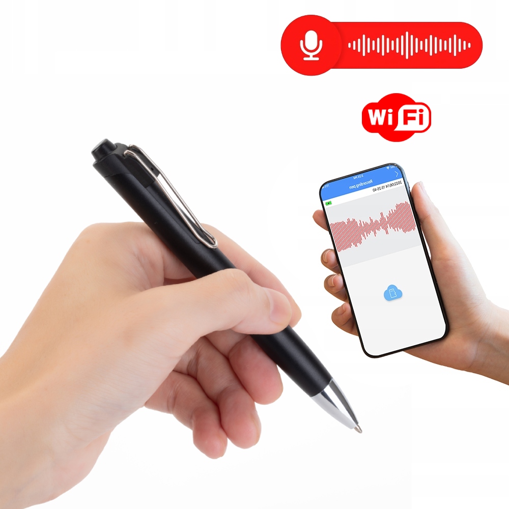 Skrytý Špionážní Diktafon Wifi Odposlech Detekce Hlasu Propiska Až Na 9 Dní