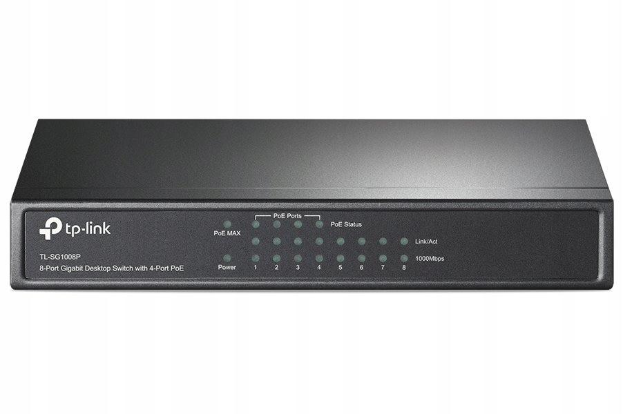 TP-Link TL-SG1008P switch 8x 10/100 1000Mbps 4x PoE 55W