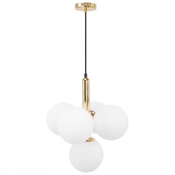 Lampa APP1574 złota szklane kule mleczna biała