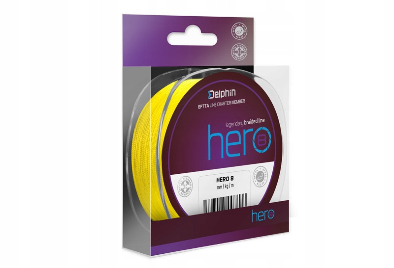 Plecionka Delphin Hero 8 fluo żółta 0,14 mm 8-splotowa, wytrzymała