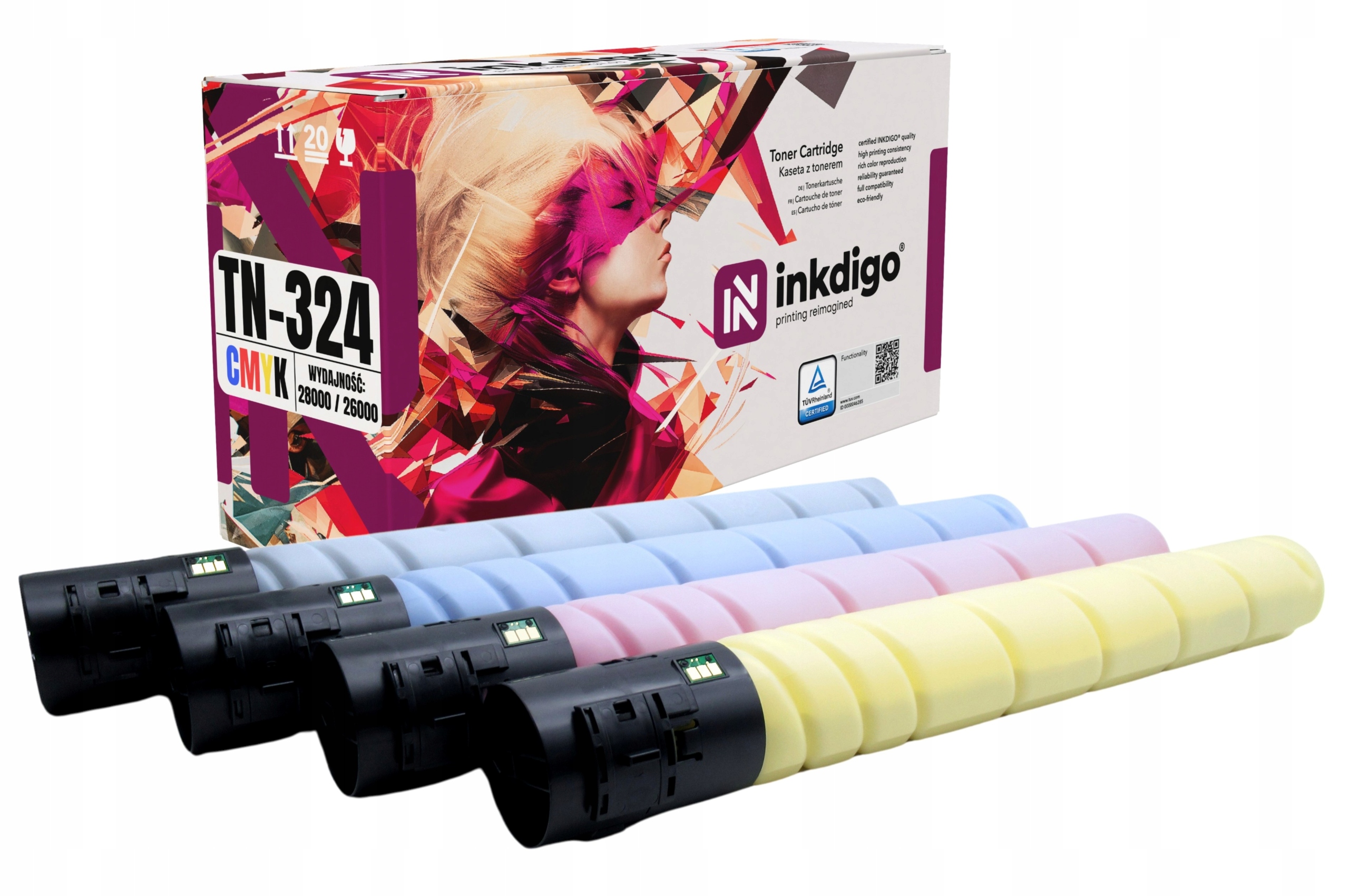 4x Toner pro Konica Minolta C258 C308 C368 TN324