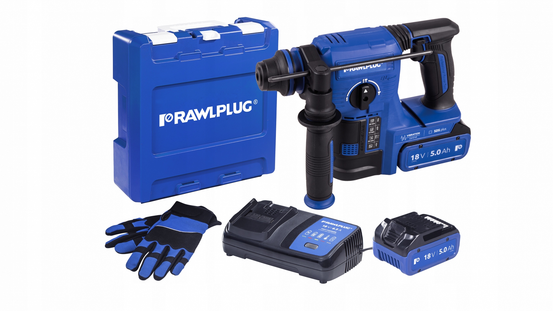 Młotowiertarka Sds plus 18V RawlHAMMER 24mm 2,1J walizka 1szt. Rawlplug