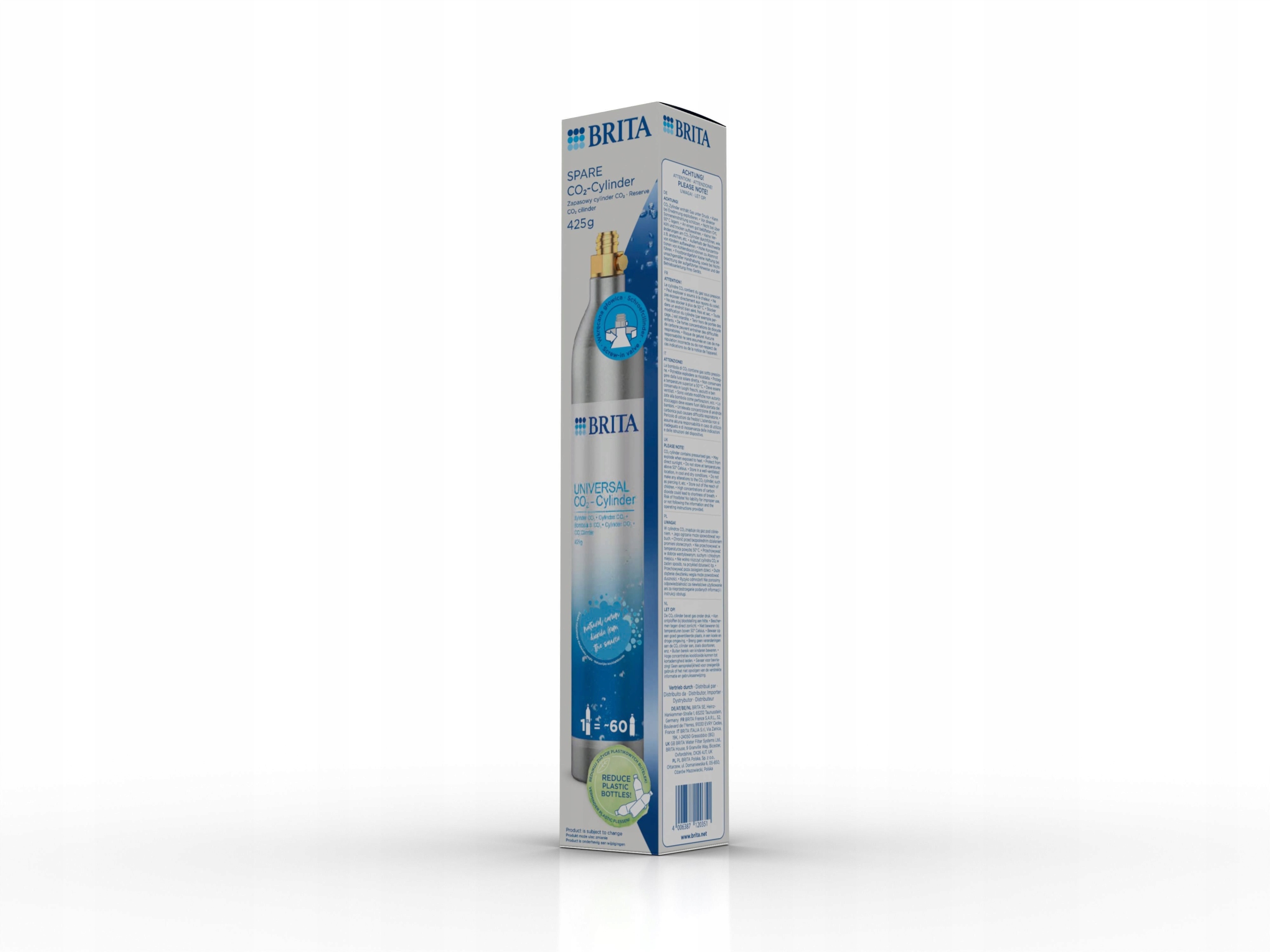 Zestaw cylinder CO2 + 2x Butelka do saturatora gazowania wody Brita SodaOne EAN (GTIN) 4006387120351