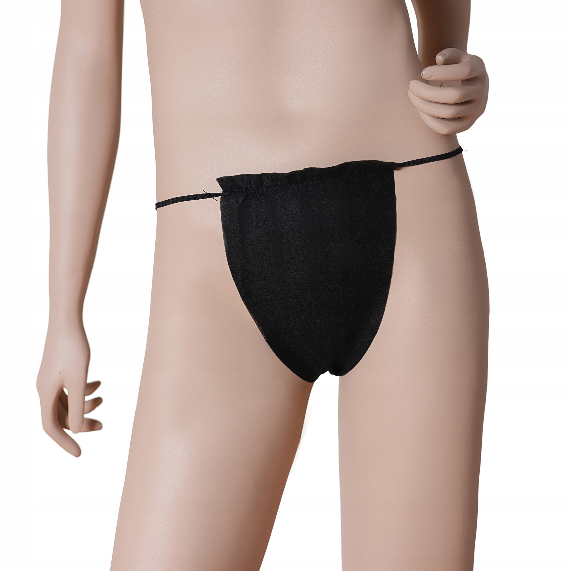 Tanga Netkané Na Jedno Použití Dámské Černé S/m 100 ks Qms Line Premium