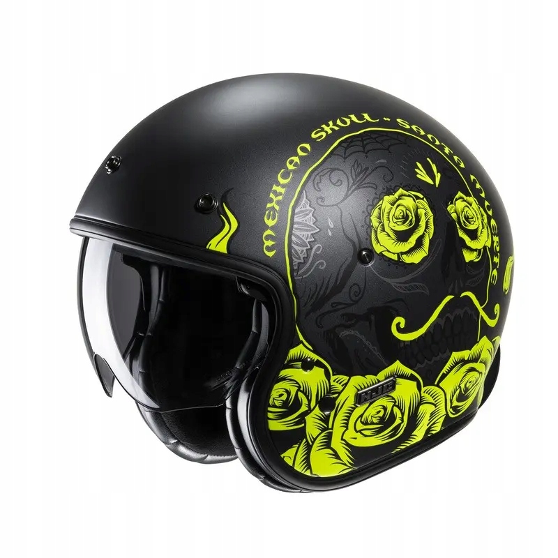 Moto prilba otvorená Hjc V31 Desto Black/Yellow M