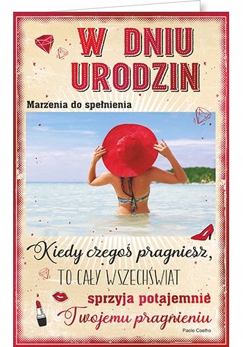 Kartka urodzinowa dla dziewczyny koleżanki przyjaciółki Prezent Kobieta U64
